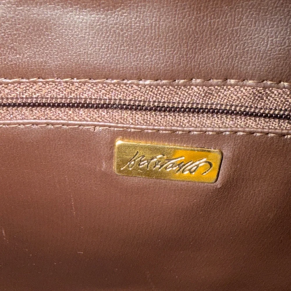 Lord & Taylor Vintage Rich Brown Leather Messenger Bag